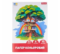 Папір кольоровий односторонній 1Вересня Classic 16 аркушів А4 скоба (954901)