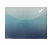 Папка-конверт YES А4 на кнопці Fusion, синьо-блакитна (492290)
