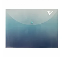 Папка-конверт YES А4 на кнопці Fusion, синьо-блакитна (492290)