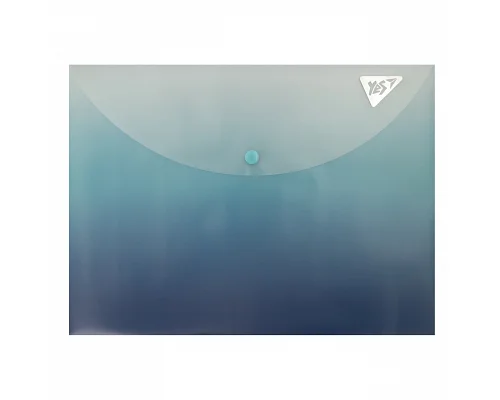 Папка-конверт YES А4 на кнопці Fusion, синьо-блакитна (492290)
