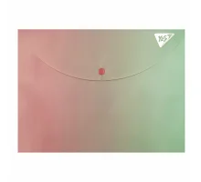 Папка-конверт YES А4 на кнопці Fusion рожево-зелена (492291)