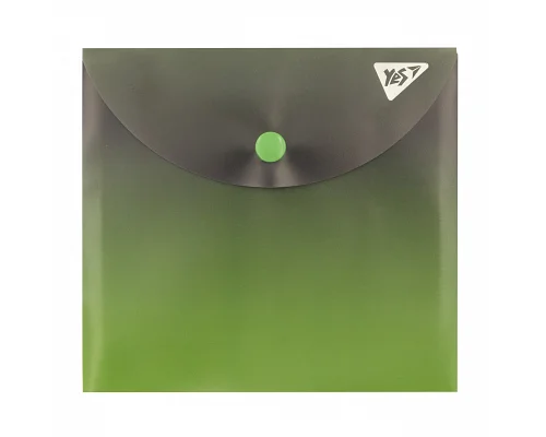 Папка-конверт YES B6 на кнопці Fusion сіро-зелена (492300)