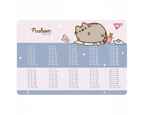 Підкладка пластикова для столу Yes Pusheen таблиця множення, рожева (492323)