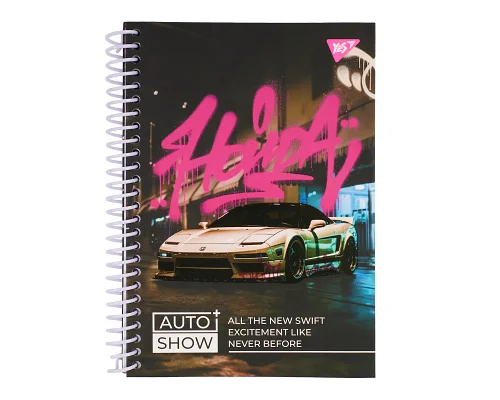 Блокнот YES А5 64 л 7БЦ cпираль Auto show. Honda клетка (152014)