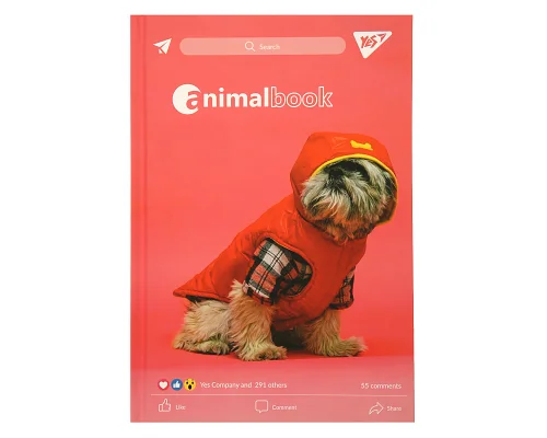 Блокнот YES А5 64 арк 7БЦ Animalbook лінія (152048)