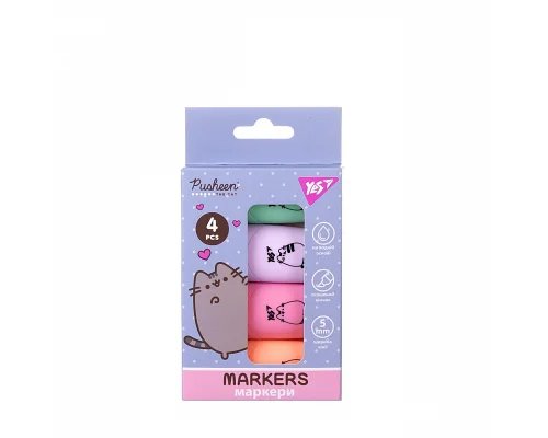 Маркер текстовый Yes Pusheen в наборе 4 шт. (391094)