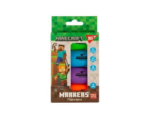 Маркер текстовый Yes Minecraft в наборе 4 шт. (391095)