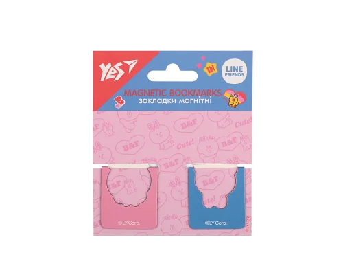 Закладки магнитные YES Line Friends, высечка, 2 шт (708399)