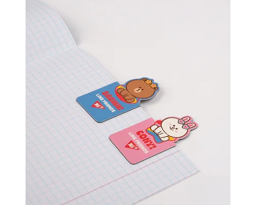 Закладки магнитные YES Line Friends, высечка, 2 шт (708399)