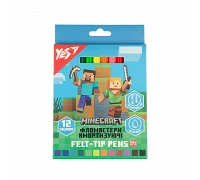 Фломастери Yes 12 кольорів Minecraft, амортизуючі (650582)