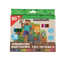Фломастери Yes 18 кольорів Minecraft, амортизуючі (650584)