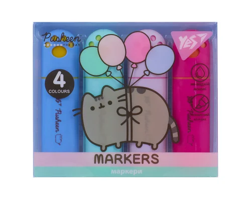Маркер текстовий Yes Pusheen в наборі 4 шт. (391106)