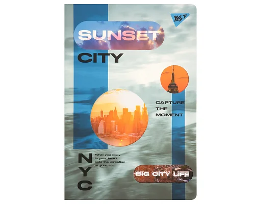 Зошит Yes Sunset city А4 60 аркушів з висічкою клітинка (682019)