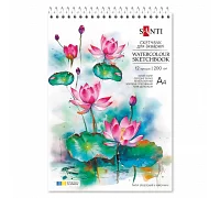 Скетчбук SANTI для акварели А4 12 листов пружина 200г/м2 (743299)