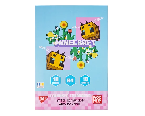 Картон кольоровий двосторонній Yes Minecraft Spring 10 аркушів А4 папка (955460)