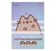 Картон цветной односторонний Yes Pusheen 10 листов А4 папка (955463)