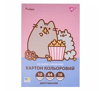 Картон кольоровий двосторонній Yes Pusheen 10 аркушів А4 папка (955464)