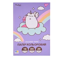 Бумага цветная односторонняя Yes Pusheen 20 листов А4 скоба (955465)