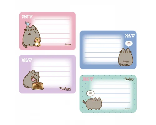 Наліпки на зошити Yes Pusheen 8 шт/уп (955505)
