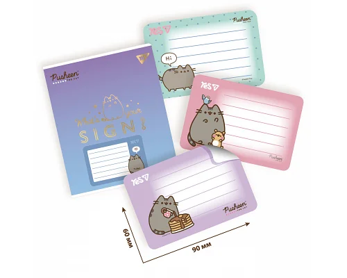 Наліпки на зошити Yes Pusheen 8 шт/уп (955505)