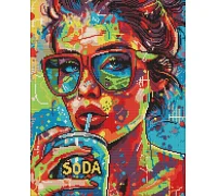 Алмазна мозаїка Дівчина з содовою art_selena_ua 40х50 Ідейка (AMO8070)