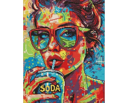 Алмазна мозаїка Дівчина з содовою art_selena_ua 40х50 Ідейка (AMO8070)