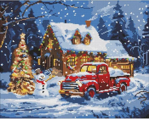 Алмазна мозаїка Новорічні дива art_selena_ua 40х50 Ідейка (AMO8101)