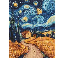 Алмазна мозаїка Українська ніч art_selena_ua 40х50 Ідейка (AMO8188)
