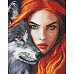 Алмазна мозаїка Руда з вовком art_selena_ua 40х50 Ідейка (AMO8239)