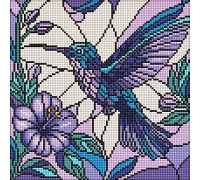 Алмазна мозаїка Вітраж. Колібрі art_selena_ua 30х30 Ідейка (AMO8319)
