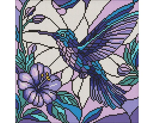 Алмазна мозаїка Вітраж. Колібрі art_selena_ua 30х30 Ідейка (AMO8319)