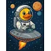 Алмазна мозаїка з частковою викладкою Качка в космосі art_selena_ua 15х20 Ідейка (AMV1202)