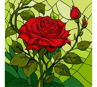 Картина за номерами Вітраж. Троянда art_selena_ua 30х30 Ідейка (KHO3320)