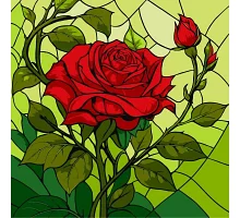 Картина по номерам Витраж. Роза art_selena_ua 30х30 Идейка (KHO3320)