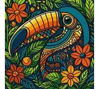 Картина за номерами Вітраж. Тукан art_selena_ua 30х30 Ідейка (KHO5163)