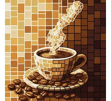Картина за номерами Вітраж. Кава art_selena_ua 30х30 Ідейка (KHO5166)
