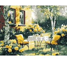 Картина за номерами Затишний дворик art_selena_ua 30х40 Ідейка (KHO6374)