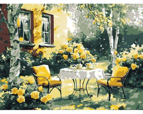 Картина за номерами Затишний дворик art_selena_ua 30х40 Ідейка (KHO6374)