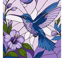 Картина по номерам Витраж. Колибри art_selena_ua 30х30 Идейка (KHO6790)
