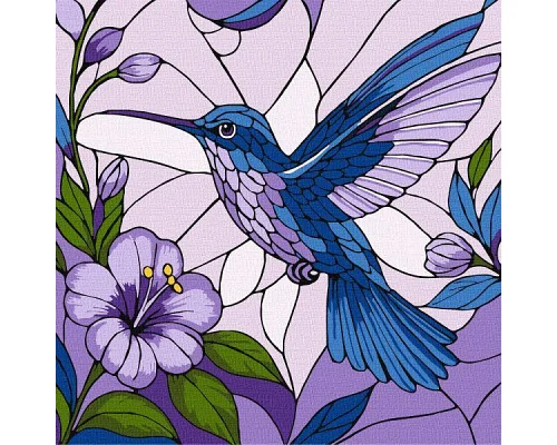 Картина по номерам Витраж. Колибри art_selena_ua 30х30 Идейка (KHO6790)