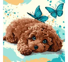 Картина по номерам Милый пудель art_selena_ua 40х40 Идейка (KHO6793)
