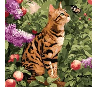 Картина по номерам Бенгальский кот art_selena_ua 40х40 Идейка (KHO6794)