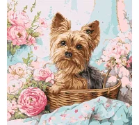 Картина по номерам Йорк в корзине art_selena_ua 40х40 Идейка (KHO6797)