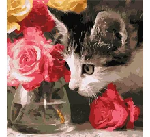 Картина по номерам Пушистый исследователь art_selena_ua 40х40 Идейка (KHO6804)