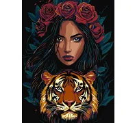 Картина по номерам Хищный взгляд с красками металлик extra art_selena_ua 30х40 Идейка (KHO8481)