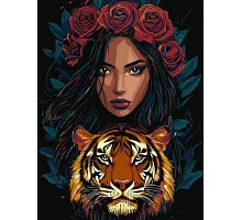 Картина за номерами Хижацький погляд з фарбами металік extra art_selena_ua 30х40 Ідейка (KHO8481)