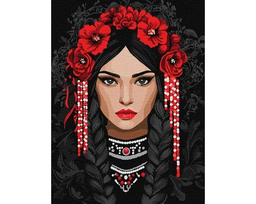 Картина по номерам Несокрушимая украинка art_selena_ua 30х40 Идейка (KHO8604)