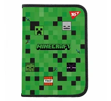 Папка факультативная пластиковая на молнии Minecraft A4 с карманом YES (492332)