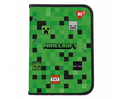 Папка факультативна пластикова на блискавці Minecraft А4 з кишенею YES (492332)
