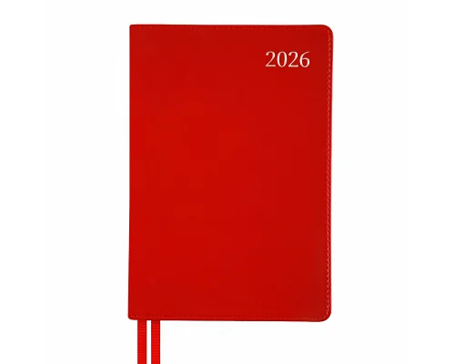 Щоденник А5 Leo Planner датований 2026 інтегральний, червоний Aldento 368 стор (252671)